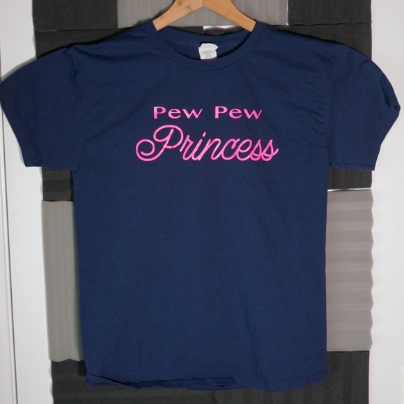 Pew Pew Princess Sleep Shirt ~ Neon Pink - Picture 1 of 2